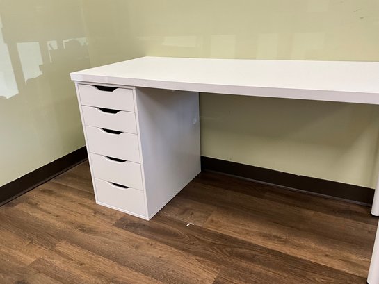 IKEA White Lagkapten/Alex Desk With 5 Drawers (1 Of 2) 55In (W) X 24In (D) X 28.5(H) - Photo 11