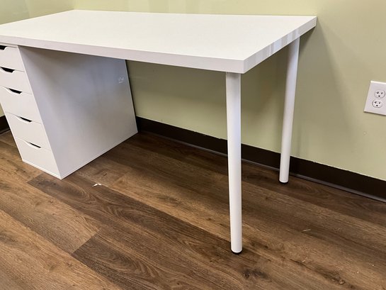 IKEA White Lagkapten/Alex Desk With 5 Drawers (1 Of 2) 55In (W) X 24In (D) X 28.5(H) - Photo 12