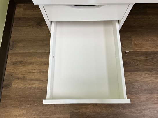 IKEA White Lagkapten/Alex Desk With 5 Drawers (1 Of 2) 55In (W) X 24In (D) X 28.5(H) - Photo 9