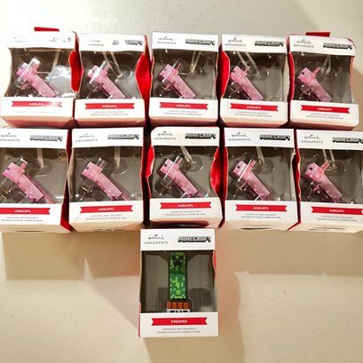 Lot Of 11 Hallmark Keepsake Minecraft Ornaments Axolotl & Creeper. - Photo 2