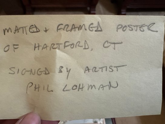 Matted And Framed Poster Of Hartford, CT Signed By Artist Phil Lohman - Photo 10