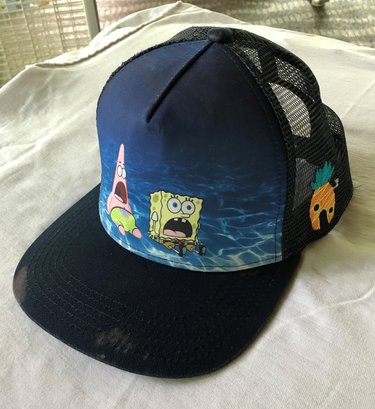 Official Nickelodeon Rare 1990s SpongeBob SquarePants Trucker / Baseball Cap Style Cartoon Hat