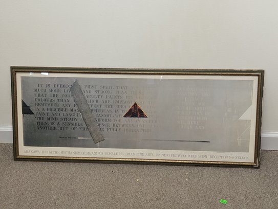 Shusaku Arakawa The Mechanism Of Meaning "a Forgettance (Exhaustion Exhumed) Poster Pencil Signed