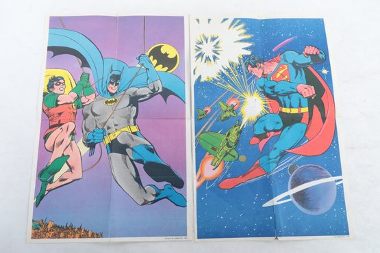 Vintage 9 X14 Promotional Post Cereal Superman And Batman Posters 1978
