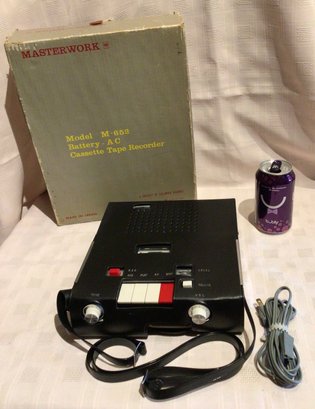 Vintage Cassette Tape Recorder - Masterwork - Model M-652, Battery - AC