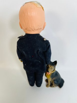 Vintage Uniformed Doll With German Shepherd Dog, Circa 1950s - Photo 7